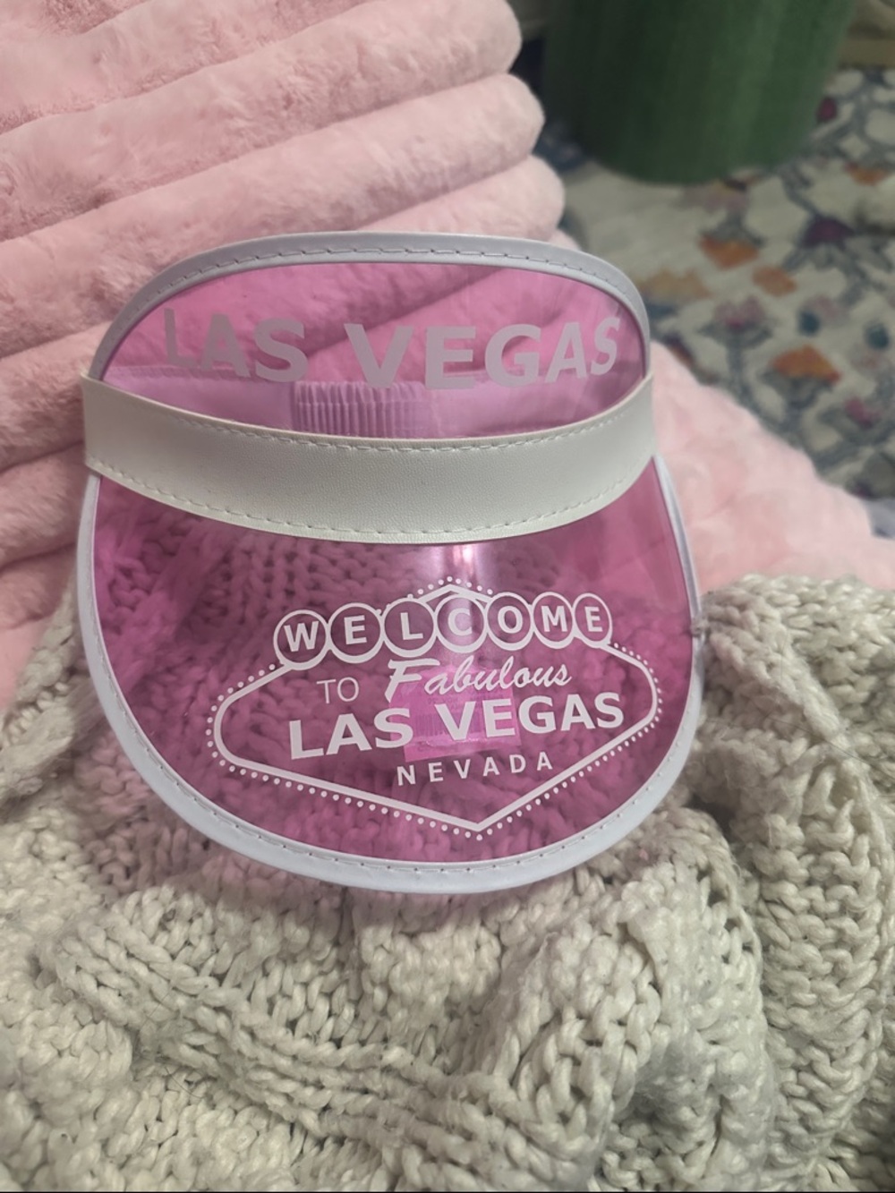 Pink 'Welcome to Fabulous Las Vegas' Visor Hat NWT